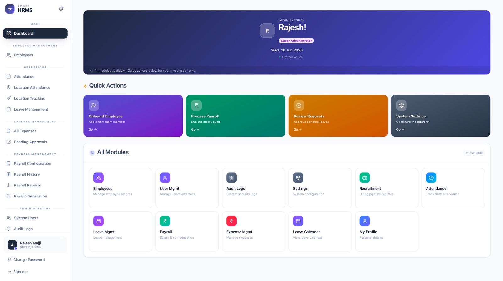 dashboard hrms