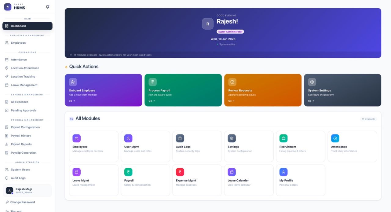hrms dashboard